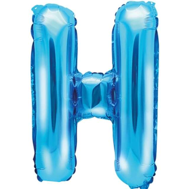 Balon foliowy litera H, 14", PartyDeco, niebieski