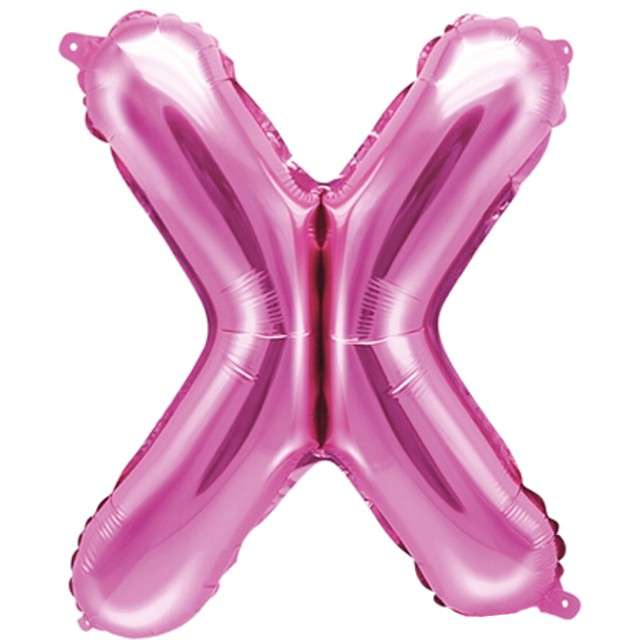 Balon foliowy litera X, 14", PartyDeco, różowy ciemny