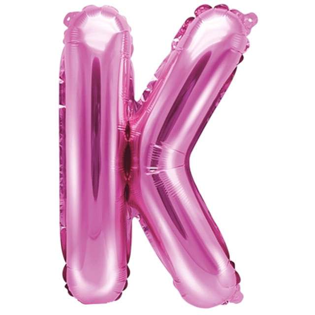 Balon foliowy litera K, 14", PartyDeco, różowy ciemny