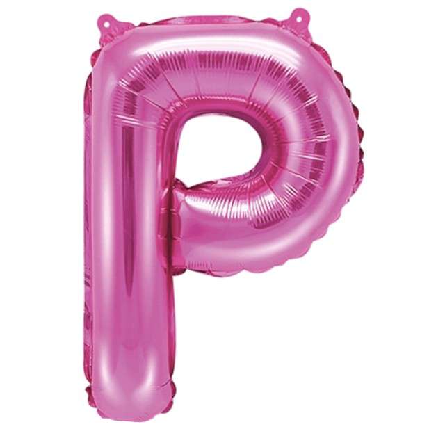 Balon foliowy litera P, 14", PartyDeco, różowy ciemny