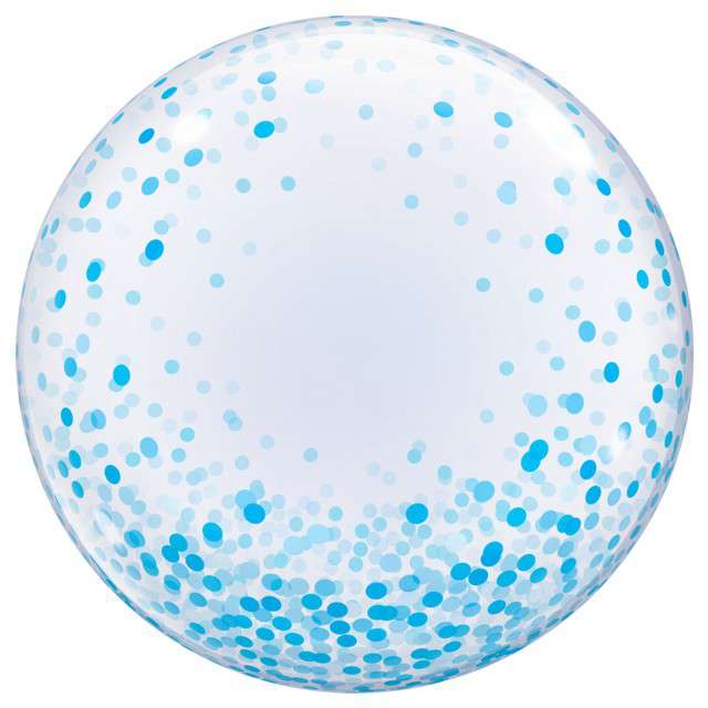 Balon foliowy "Błękitne Grochy", Qualatex Bubbles, 24"