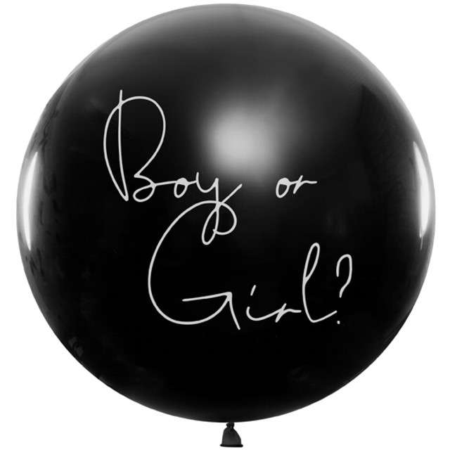 Balon Gender Reval - Chłopiec czarny 1m PartyDeco
