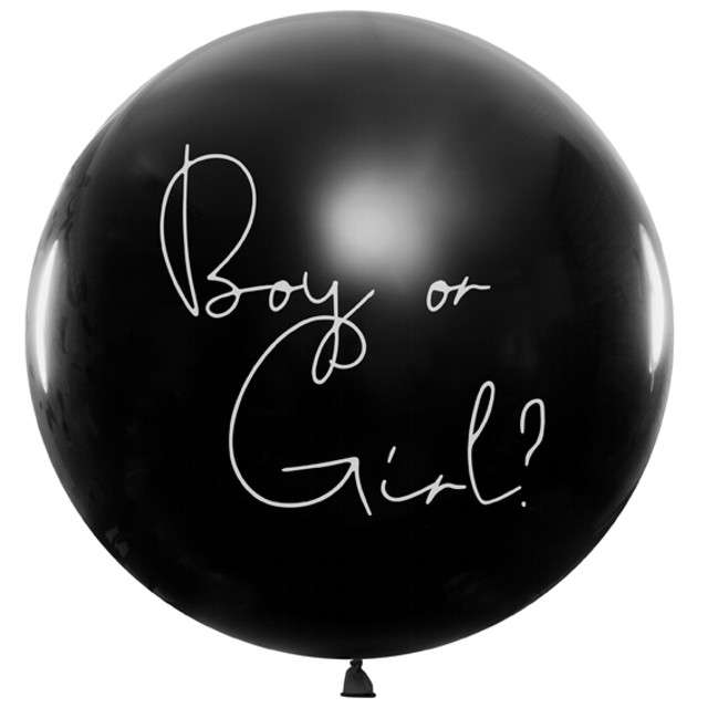 Balon Gender Reval - Dziewczynka czarny 1m PartyDeco