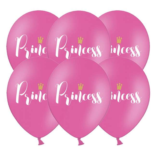 Balony "Princess", pastel różowy, 12", STRONG, 6 szt