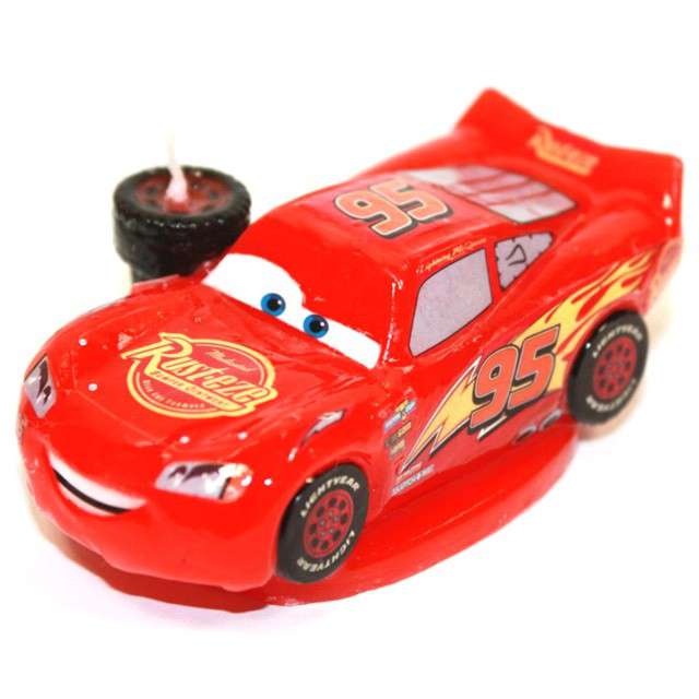 Świeczka na tort "Zygzak McQueen - Cars 3D", DEKORA, 8,5 cm
