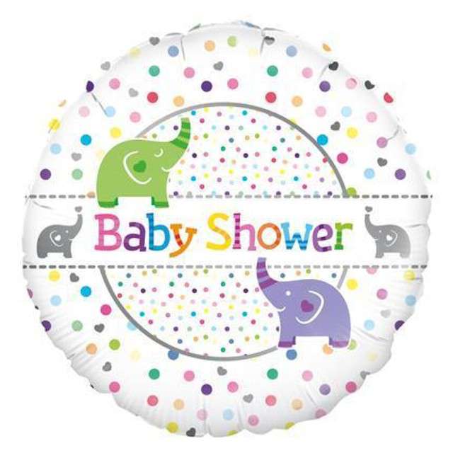 Balon foliowy "Baby Shower - Słoniki", OAKTREE, 18" CIR