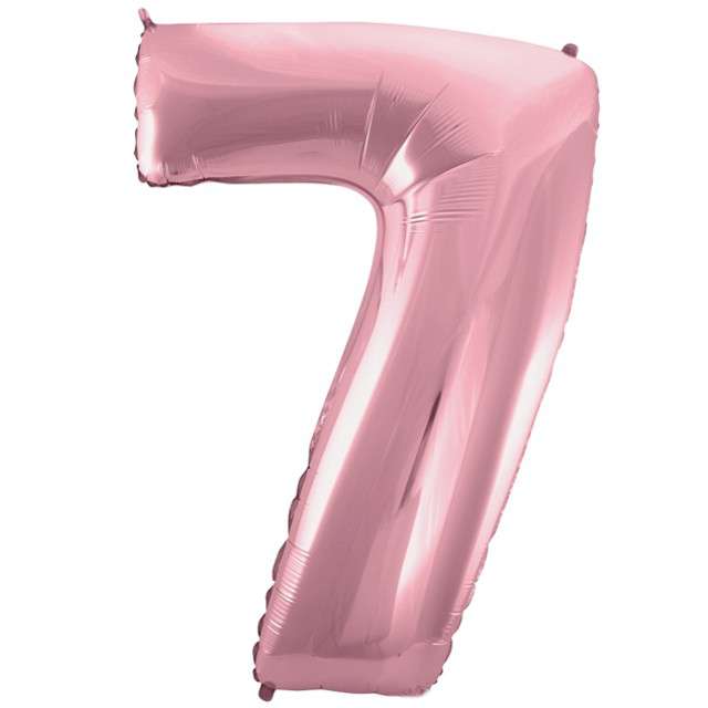 Balon foliowy "Cyfra 7", różowy jasny, Godan, 45", DGT