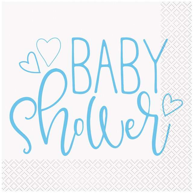 Serwetki "Baby Shower - Boy", UNIQUE, 33 cm, 16 szt