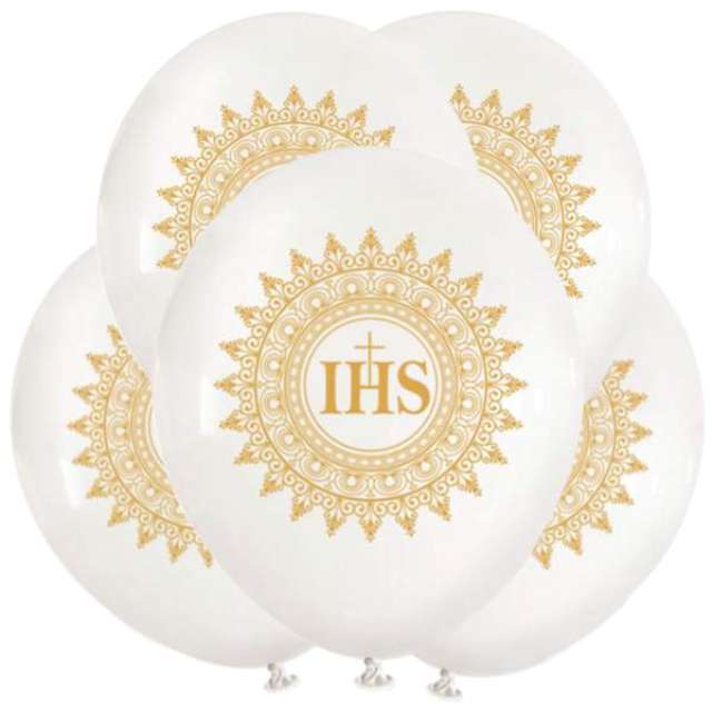 Balony "IHS Hostia", białe, VIPER, 12", 5 szt