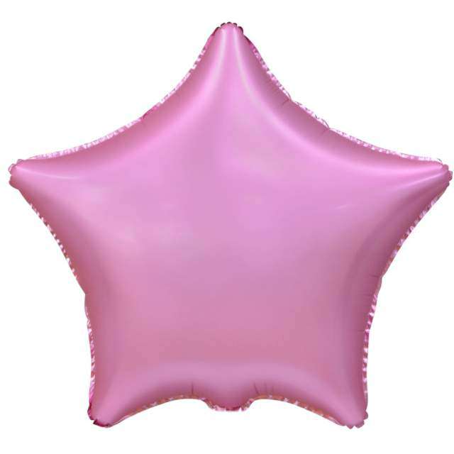Balon foliowy "Gwiazda Matowa", różowy, Godan, 19", STR