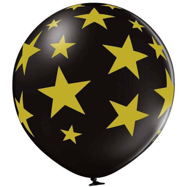 Balon "Gigant w gwiazdy", czarno-złote, BELBAL, 24"