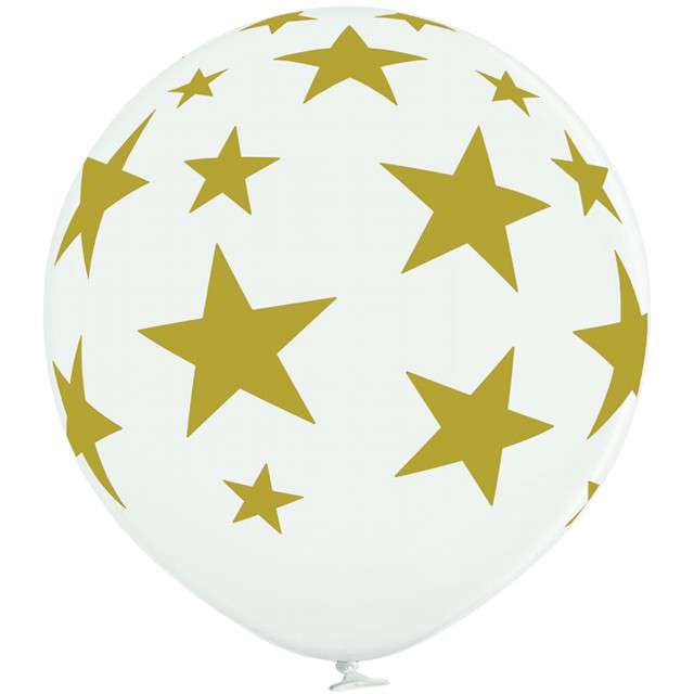 Balon "Gigant w gwiazdy", biało-złote, BELBAL, 24"