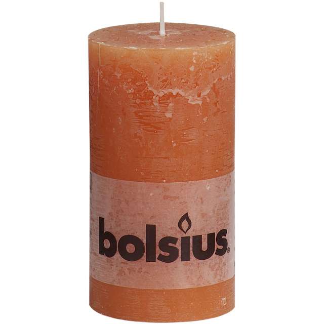 Świeca pieńkowa "Rustic", pomarańczowa, Bolsius, 130/68mm