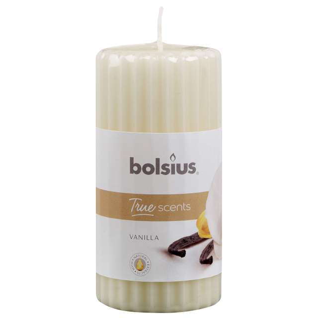 Świeca zapachowa "True scents - Vanilla", kremowa , Bolsius, 120/58mm