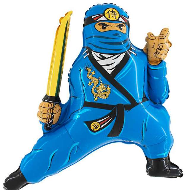 Balon foliowy "Ninja", niebieski", Grabo, 21"
