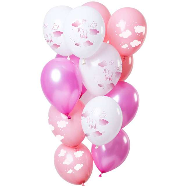 Balony "Baby Shower - Its a girl", różowy, Folat, 12", 12 szt
