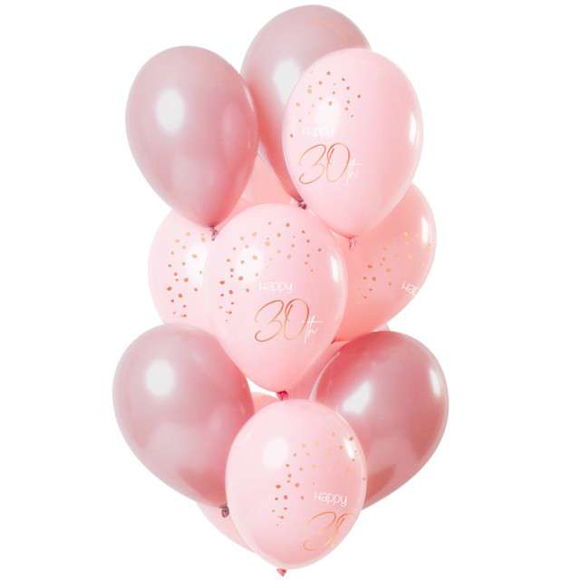 Balony "Happy 30th - elegant", różowy, Folat, 12", 12 szt
