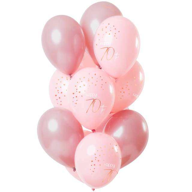 Balony "Happy 70th - elegant", różowy, Folat, 12", 12 szt