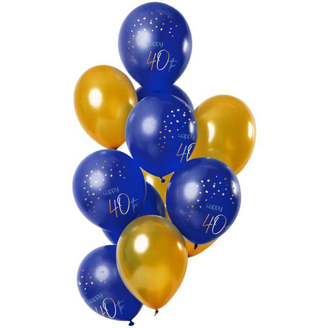 Balony "Happy Birthday 40 - elegant", mix, Folat, 12", 12 szt