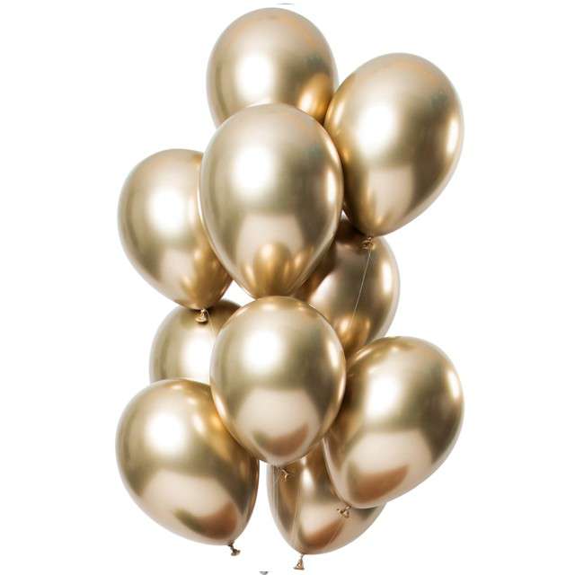 Balony "Shiny Gold", złoty, Folat, 13", 12 szt