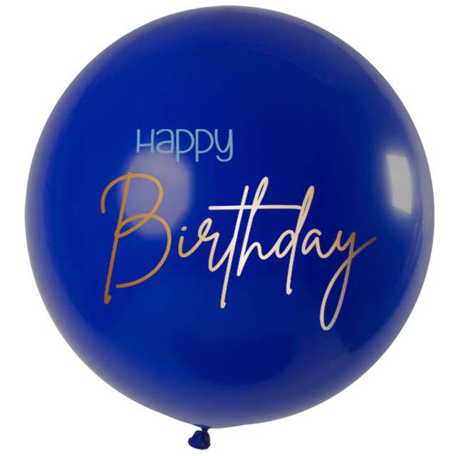 Balon "Elegant - Happy Birthday", granatowy, Folat, 31"