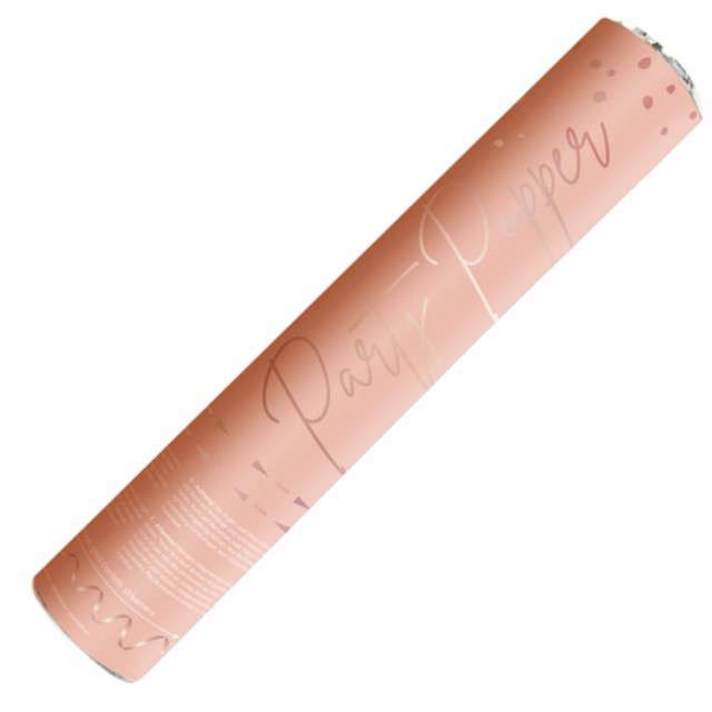 Tuba strzelająca konfetti "Metaliczne Kółeczka", różowa, 28cm, Folat