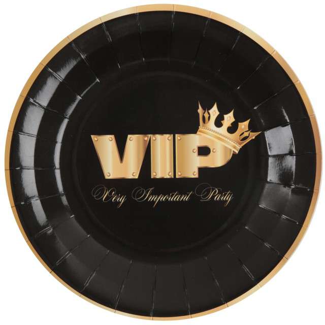 Talerzyki papierowe "VIP - Very Important Party", Santex, 22.5cm, 10 szt