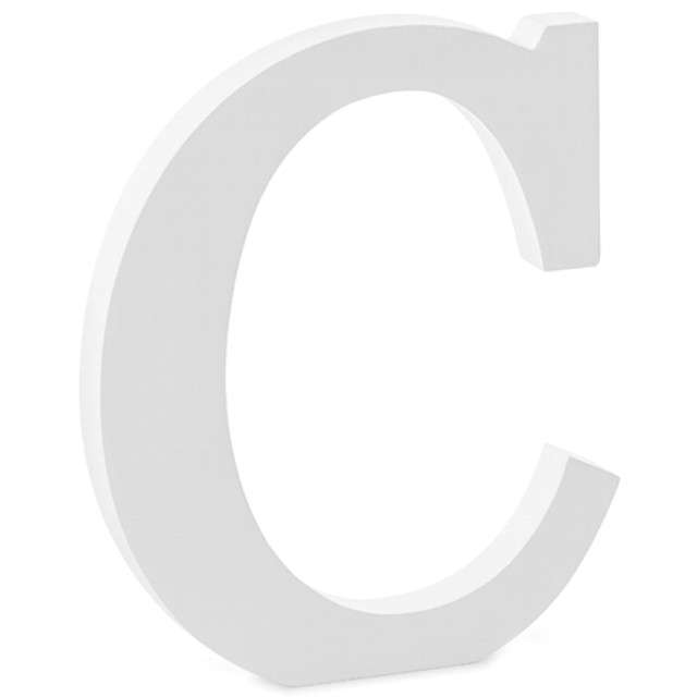 Litera drewniana "C", biała, Partydeco