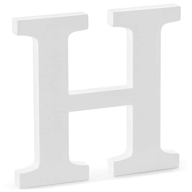 Litera drewniana "H", biała, Partydeco