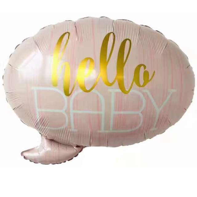 Balon foliowy "Hello Baby", różowy, Jix, 60x55 cm, SHP