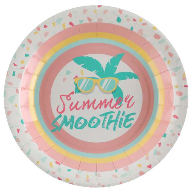 Talerzyki papierowe "Summer Smoothie", Santex, 22.5 cm, 10 szt