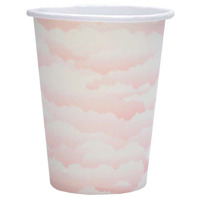 Kubeczki papierowe "Różowe chmurki", Santex, 250 ml, 10 szt