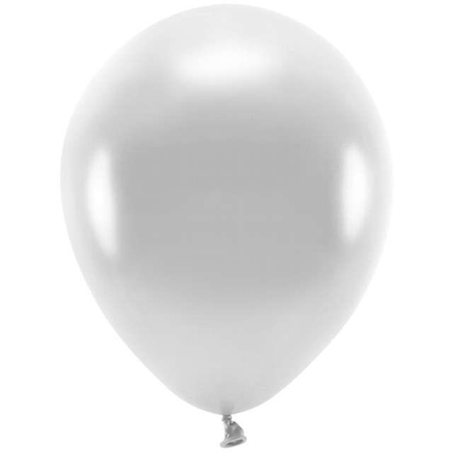 Balony "Ekologiczne", srebrny metalik, Partydeco, 10", 100 szt