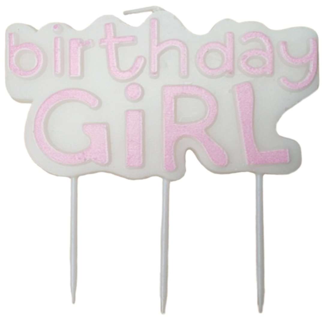 Świeczka na tort "Baby Shower - Birthday Girl", różowa, Top Ten