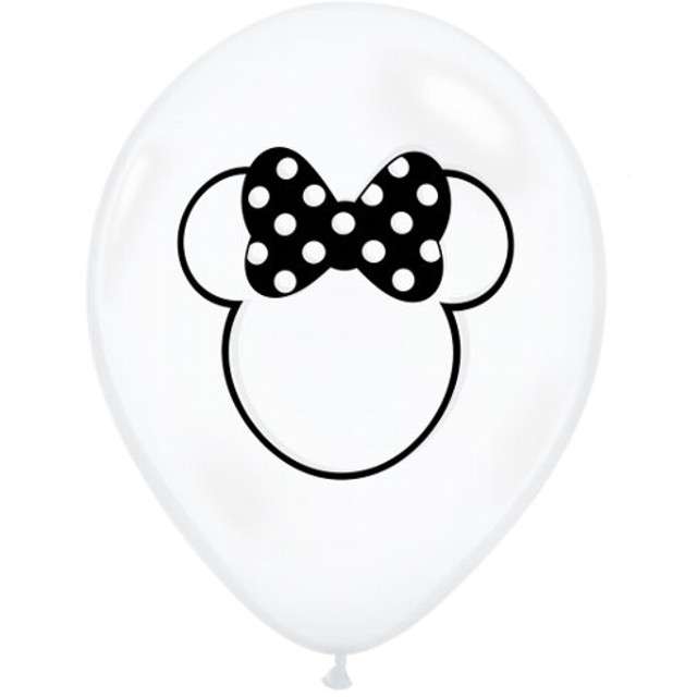 Balony "Myszka Minnie", transparentne, QUALATEX, 11", 25 szt