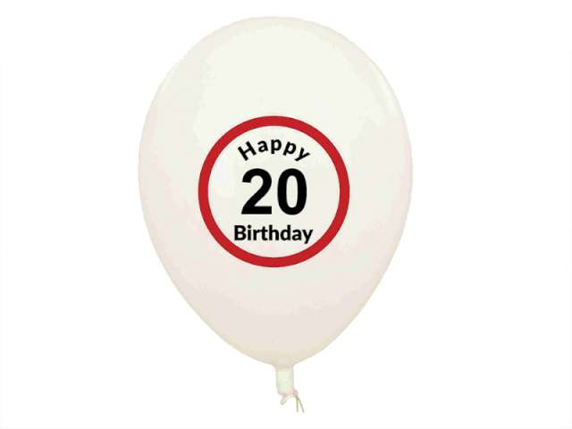 Balony "Traffic - Happy Birthday 20", GadgetMaster, 11", 5 szt