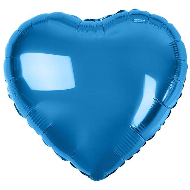 Balon foliowy "Serduszko", niebieski metalik, Godan, 18", HRT
