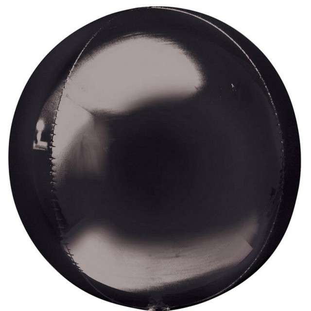 Balon foliowy "Kula", czarna, AMSCAN, 15", ORB