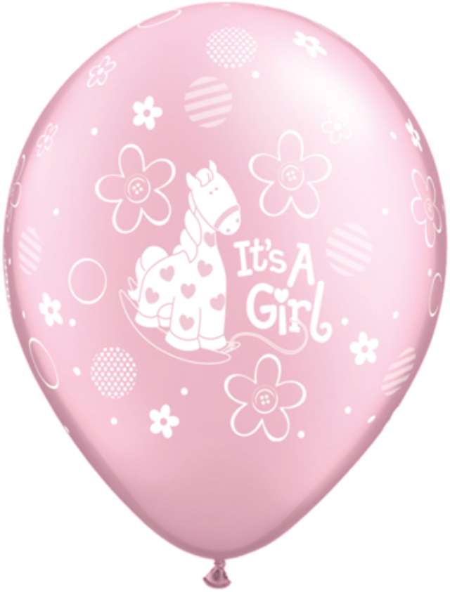 Balony "Baby shower girl", różowy metalik, Qualatex, 11", 25 szt