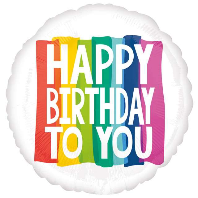 Balon foliowy "Happy Birthday to You  XL", tęczowy, Amscan, 28" RND