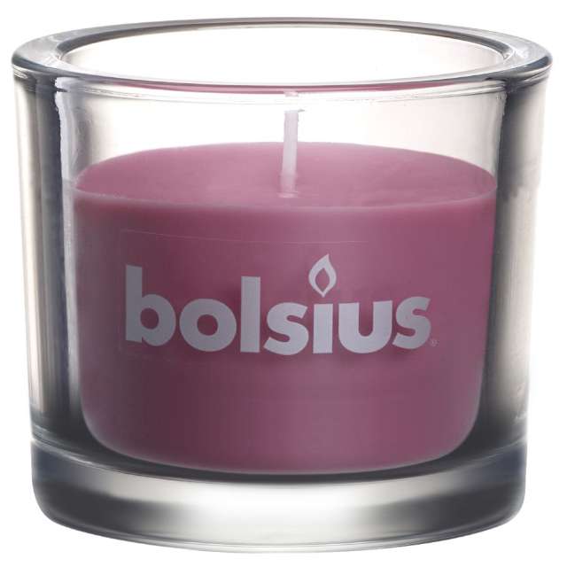 Świeca w szkle "Classic", różowy blady, Bolsius, 80/92 mm