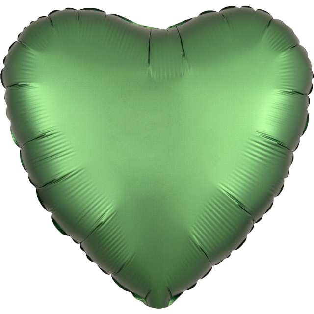 Balon foliowy "Serce satynowe", zielony, Amscan, 17", HRT