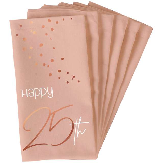 Serwetki "Happy 25th - Elegant Lush Blush", różowy, Folat, 33 cm, 10 szt