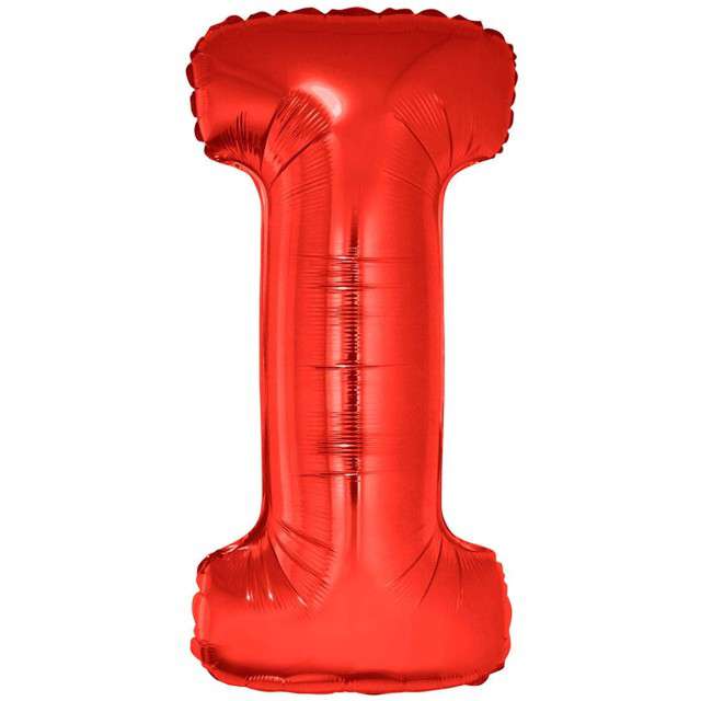 Balon foliowy "Litera I", czerwony, Funny Fashion, 40", LTR