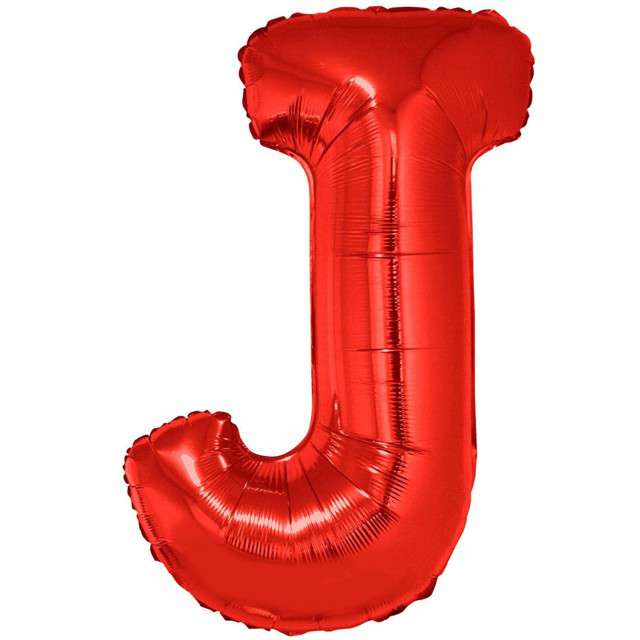 Balon foliowy "Litera J", czerwony, Funny Fashion, 40", LTR