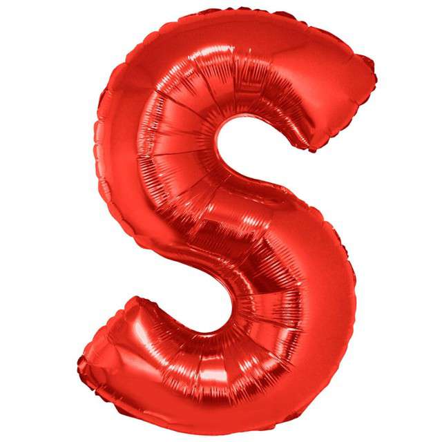 Balon foliowy "Litera S", czerwony, Funny Fashion, 40", LTR