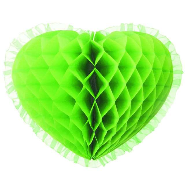 Dekoracja "Honeycomb serce", zielone jabłuszko, 45 cm, Funny Fashion