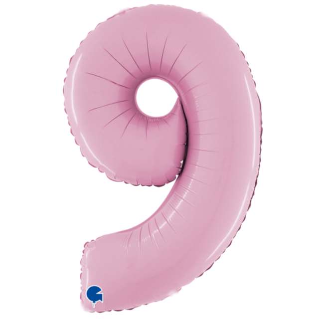 Balon foliowy "Cyfra 9", różowy pastel, Grabo, 26", DGT