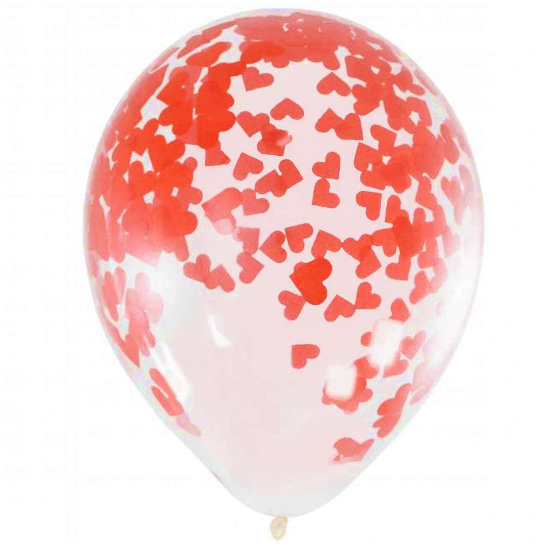 Balony z konfetti "Classic", czerwone, FOLAT, 12", 4 szt.