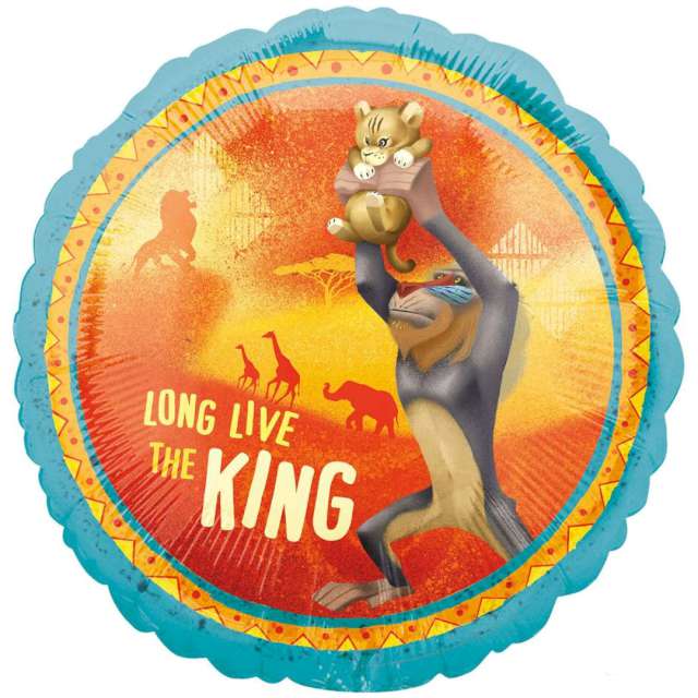 Balon foliowy "Król Lew - Long live the King", Amscan, 18", RND
